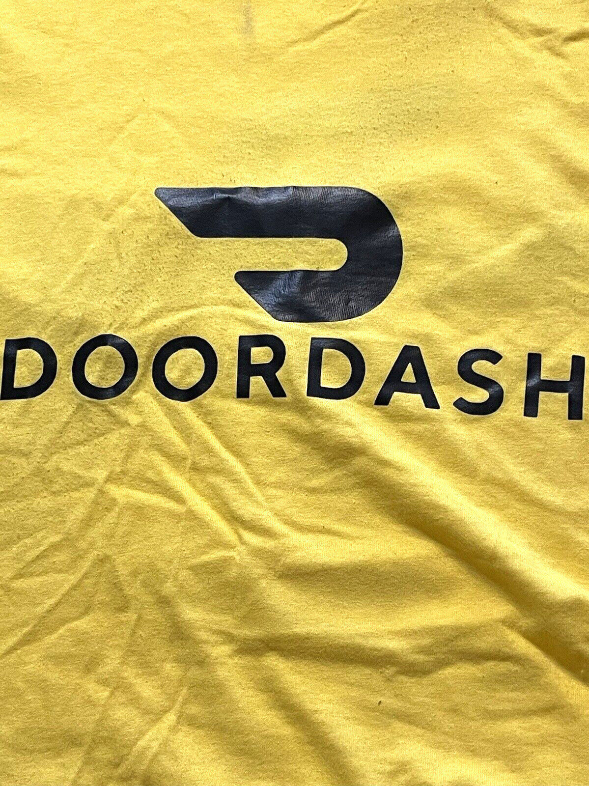 DoorDash Front & Back Food Delivery Driver YELLOW Short Sleeve 2XL Shirt *RARE*