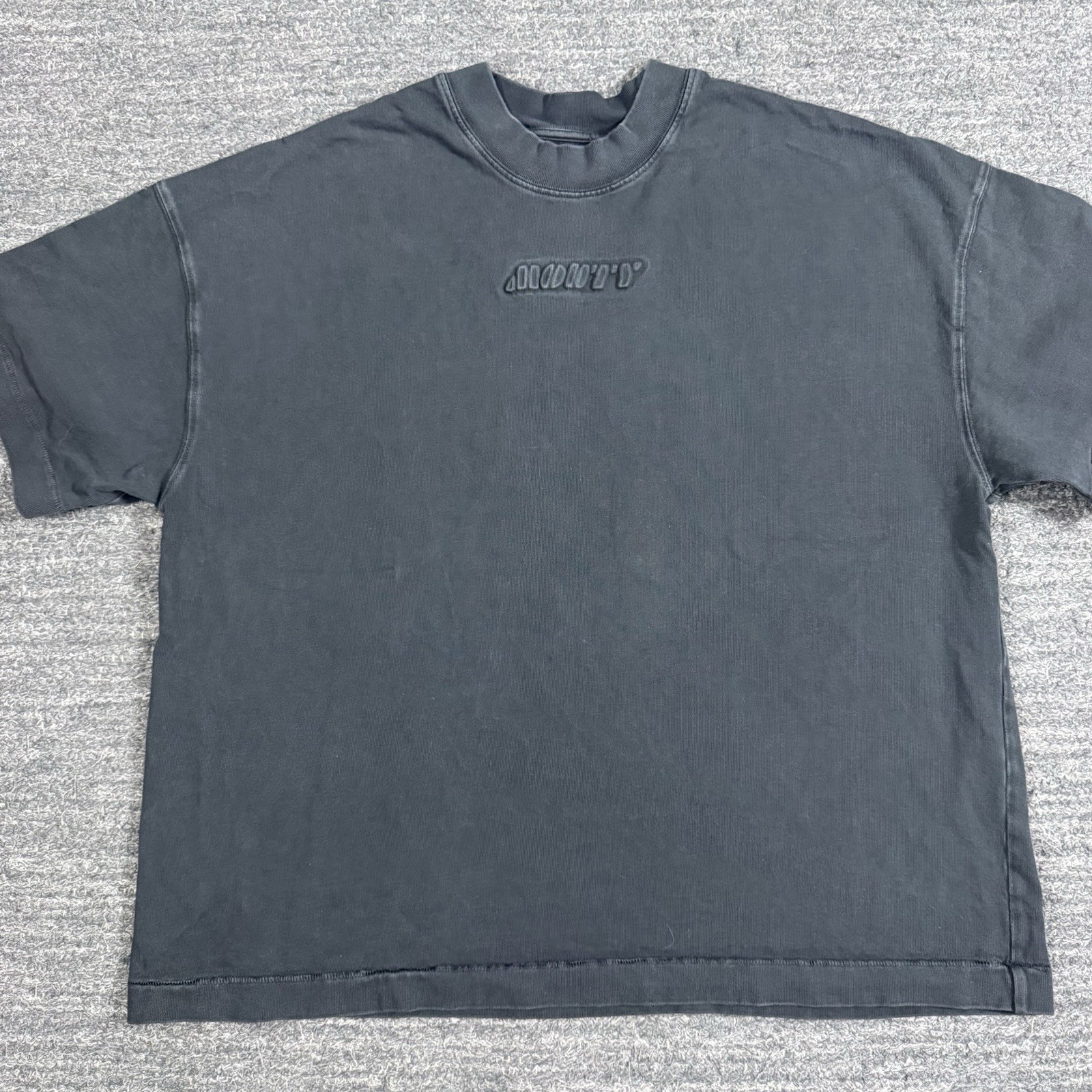 Mouty Tee Shirt Men Medium Boxy Portugal Faded Logo Short Sleeve T-Shirt Heavy