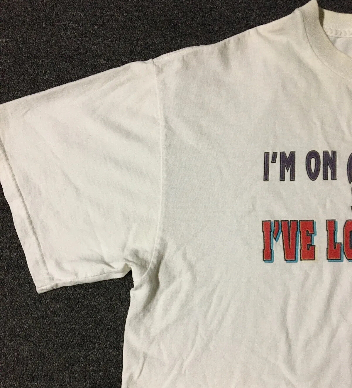 Vtg 90s Im On A 30 Day Diet Ive Lost 15 Days Faded Shirt M Sarcasm Funny Saying