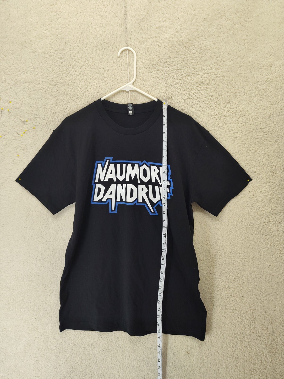 Ascolour Men Shirt Large Black Printed 100% Cotton Short Sleeve Classic Fit Tee