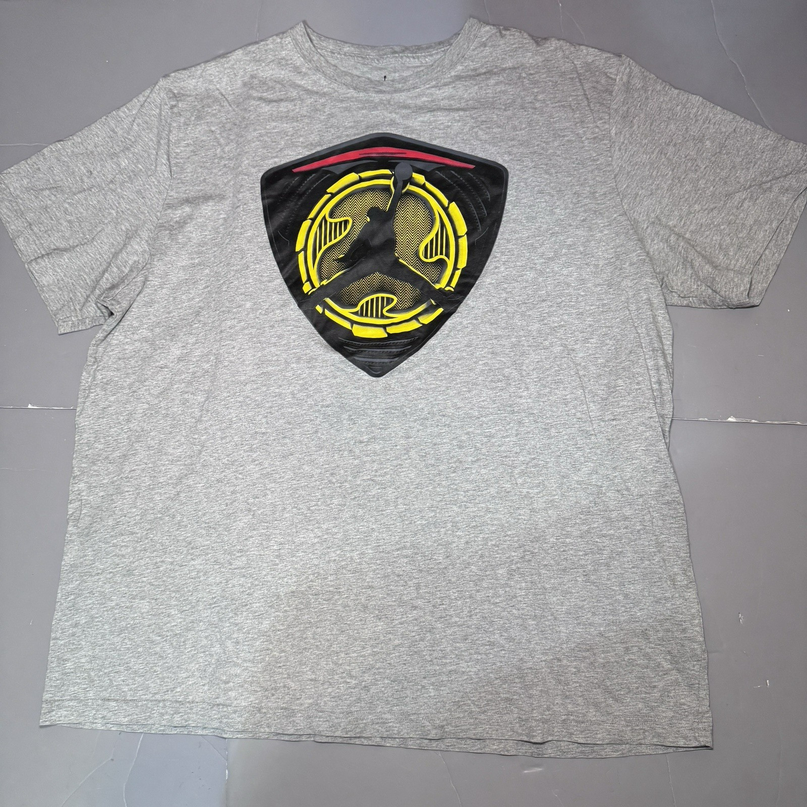MENS AIR JORDAN 14 SHIELDED TEE GRAY YELLOW BLACK 619946-063 XXXL 3XL Cotton
