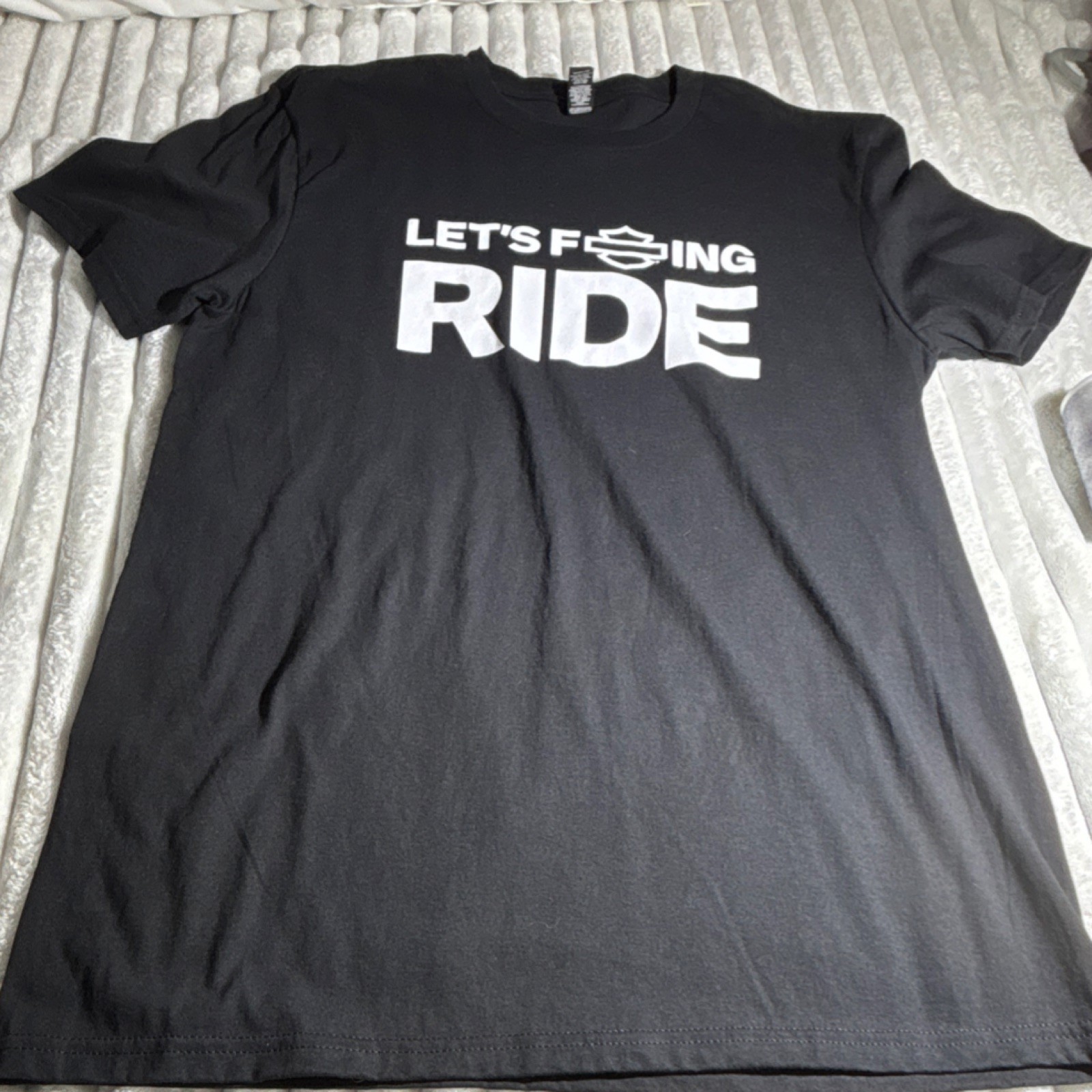 District The Concert Tee Let’s F*ing Ride Graphic Black L Short Sleeve T-Shirt