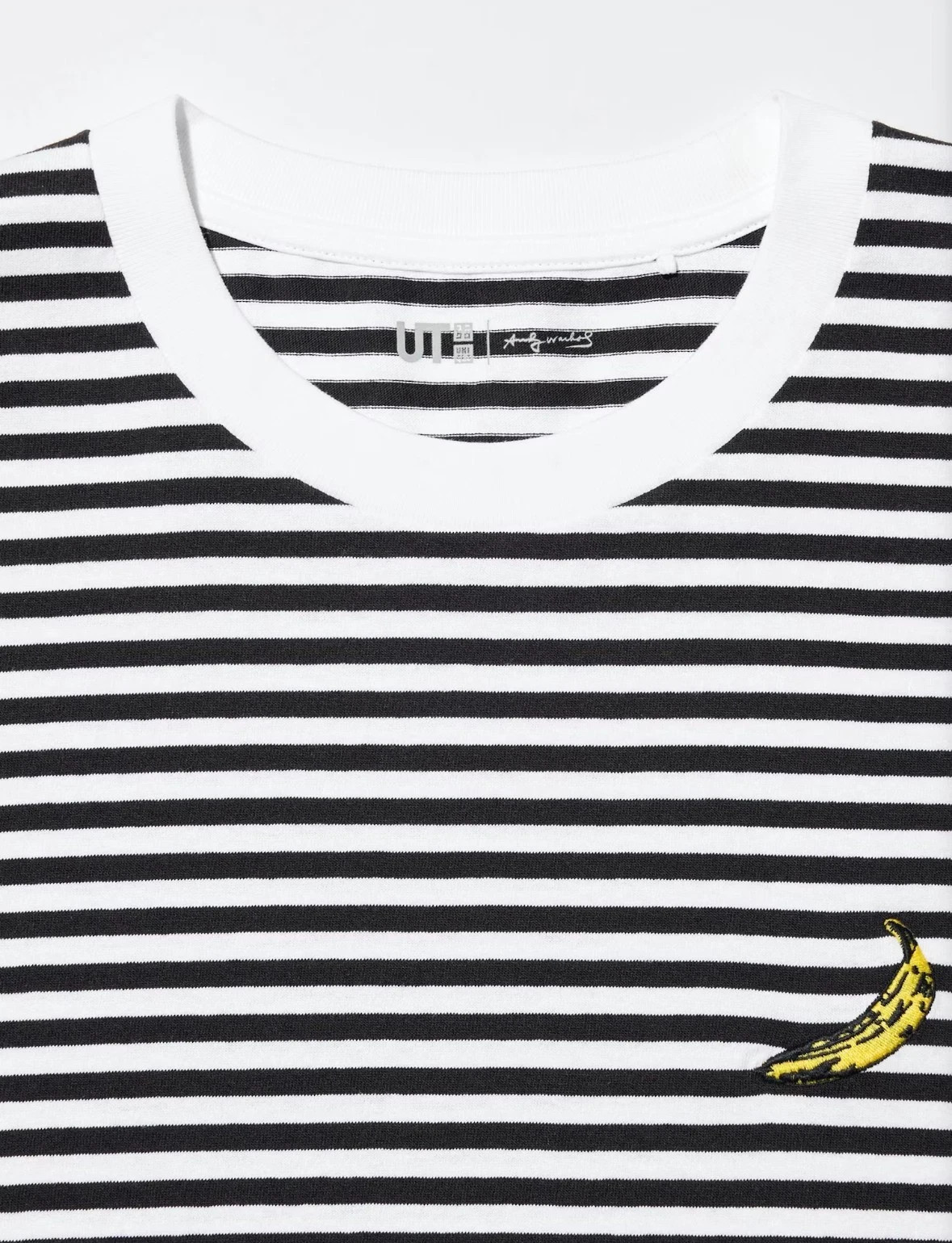 Uniqlo Andy Warhol art T Shirt black stripe white Japan L Japanese US M Medium