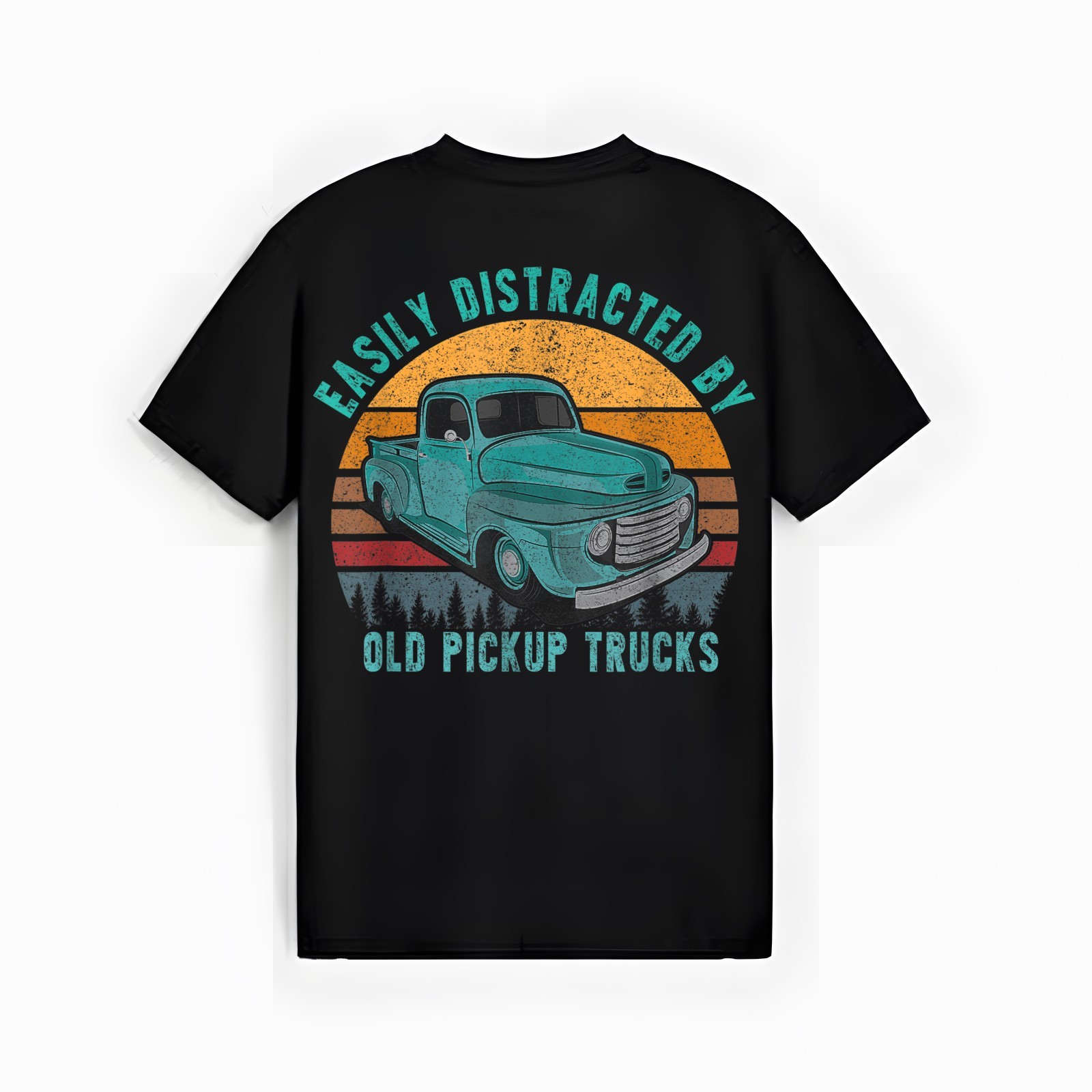 Easily Distracted By Old Pickup Square Body Trucks Lowrider T-Shirt