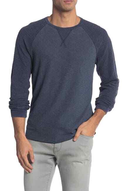 Lucky Brand, Colorblock Thermal SweatShirt Crew Neck ,DARK SLATE,M