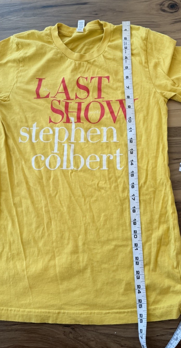 The Last Show With Stephen Colbert Yellow T-Shirt Bella Canvas Small TV Show