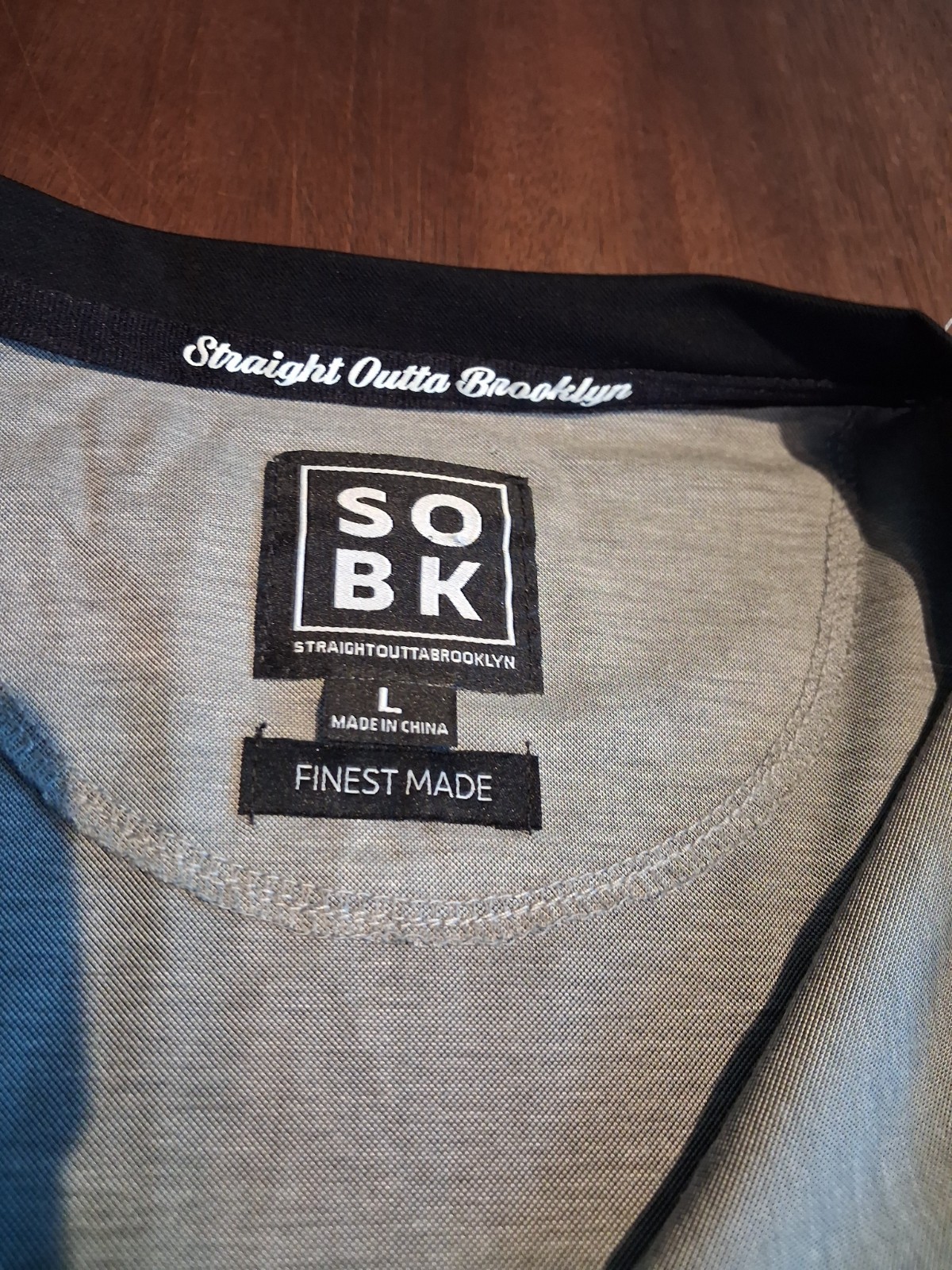 Straight Outta Brooklyn SOBK Finest Made Black/Gray Short Sleeve 1/4 Zip T-Shirt