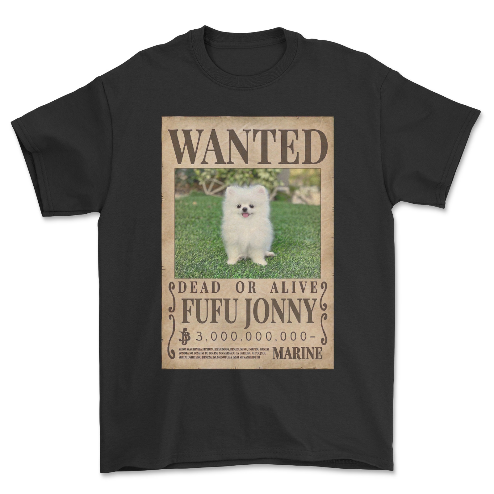 Custom Anime Wanted Poster Shirt | Personalized One Piece Style Tee