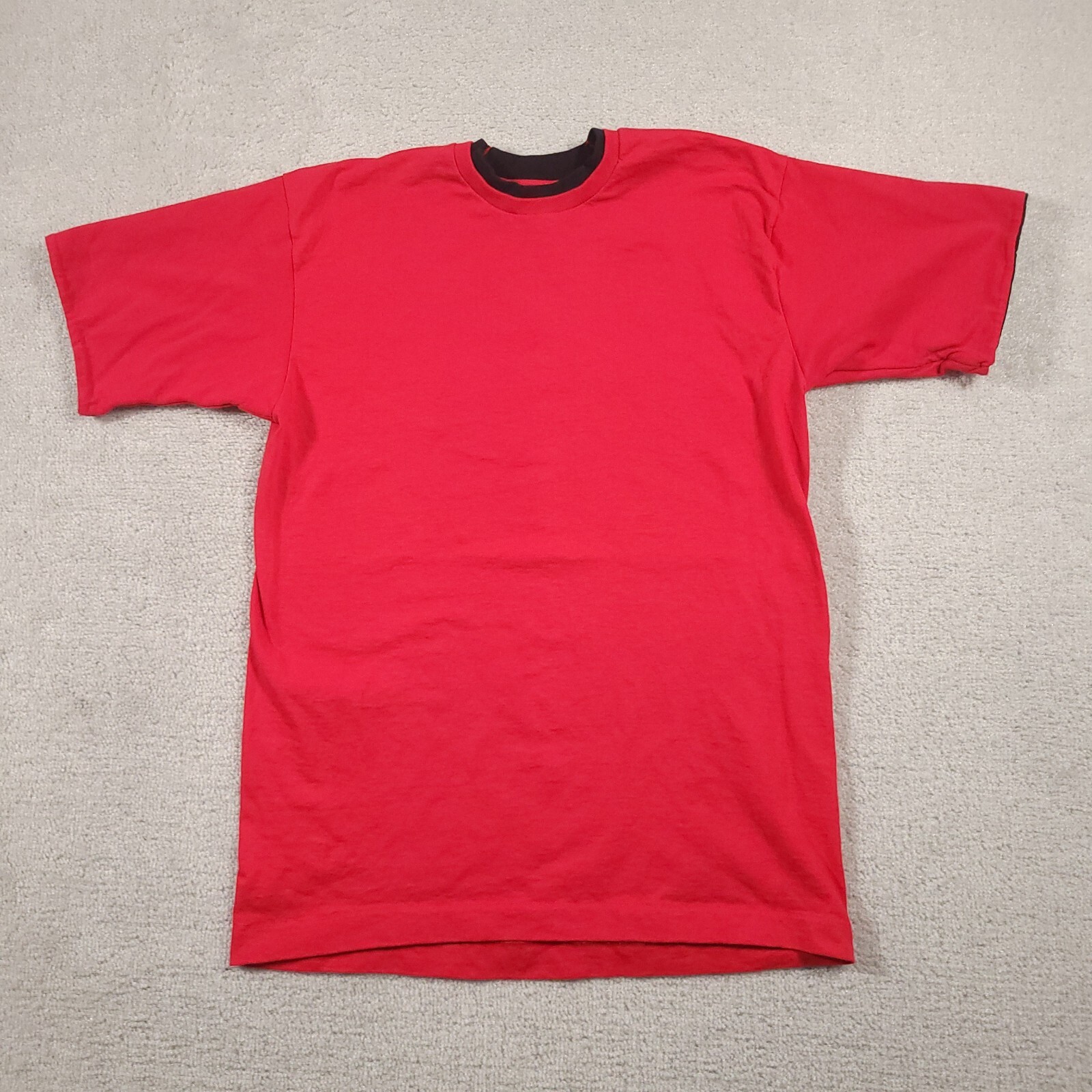 Vtg Fruit of the Loom T-Shirt Mens Medium Two Toned Red Black Single Stitch USA