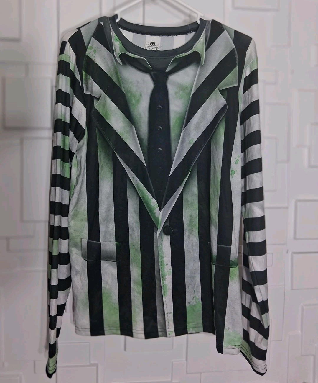 Universal Studios Beetlejuice Long Sleeve Halloween Costume HHN Shirt Sz Small