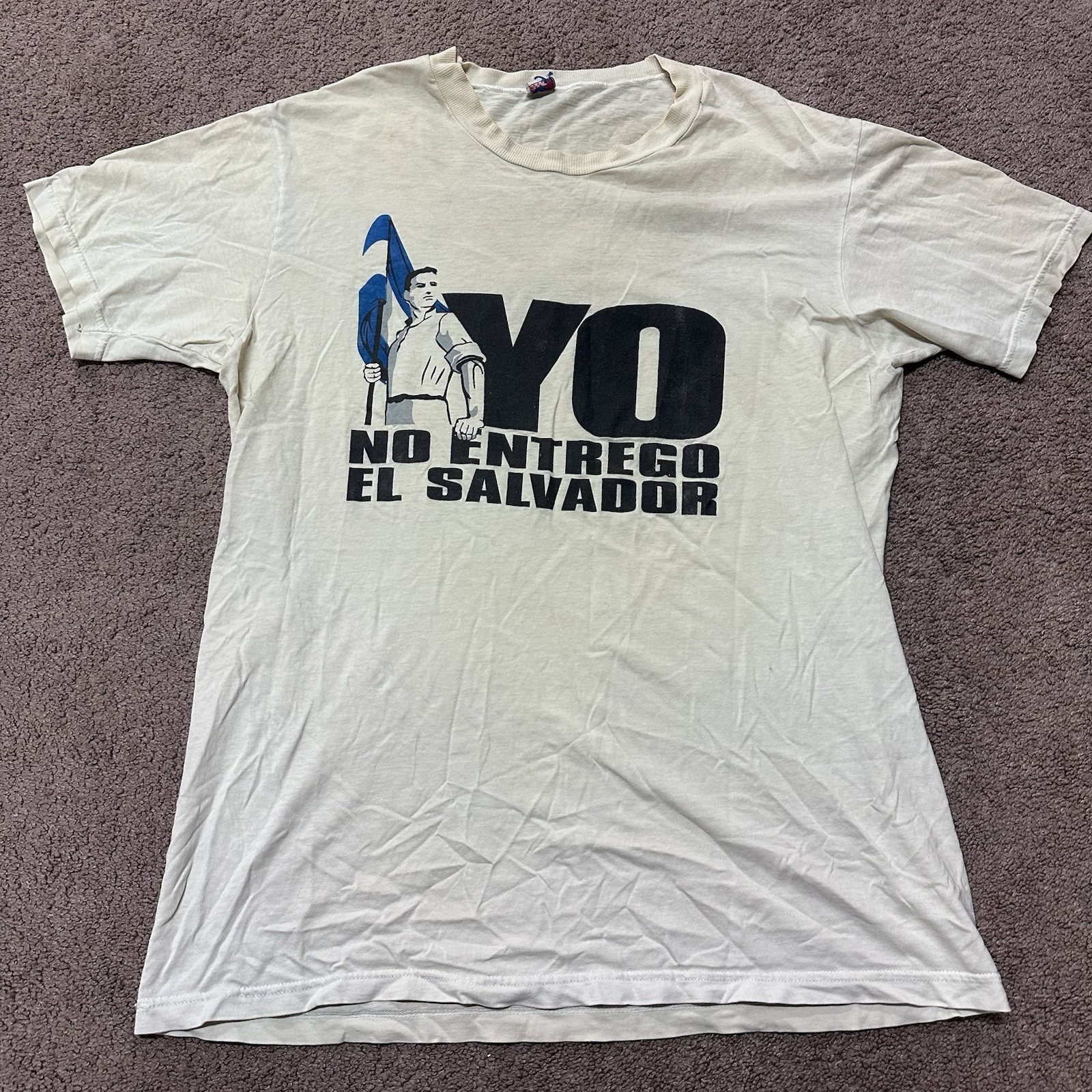 Vintage No Entrego El Salvador Political Shirt 1990’s Salvadoran Propaganda RARE