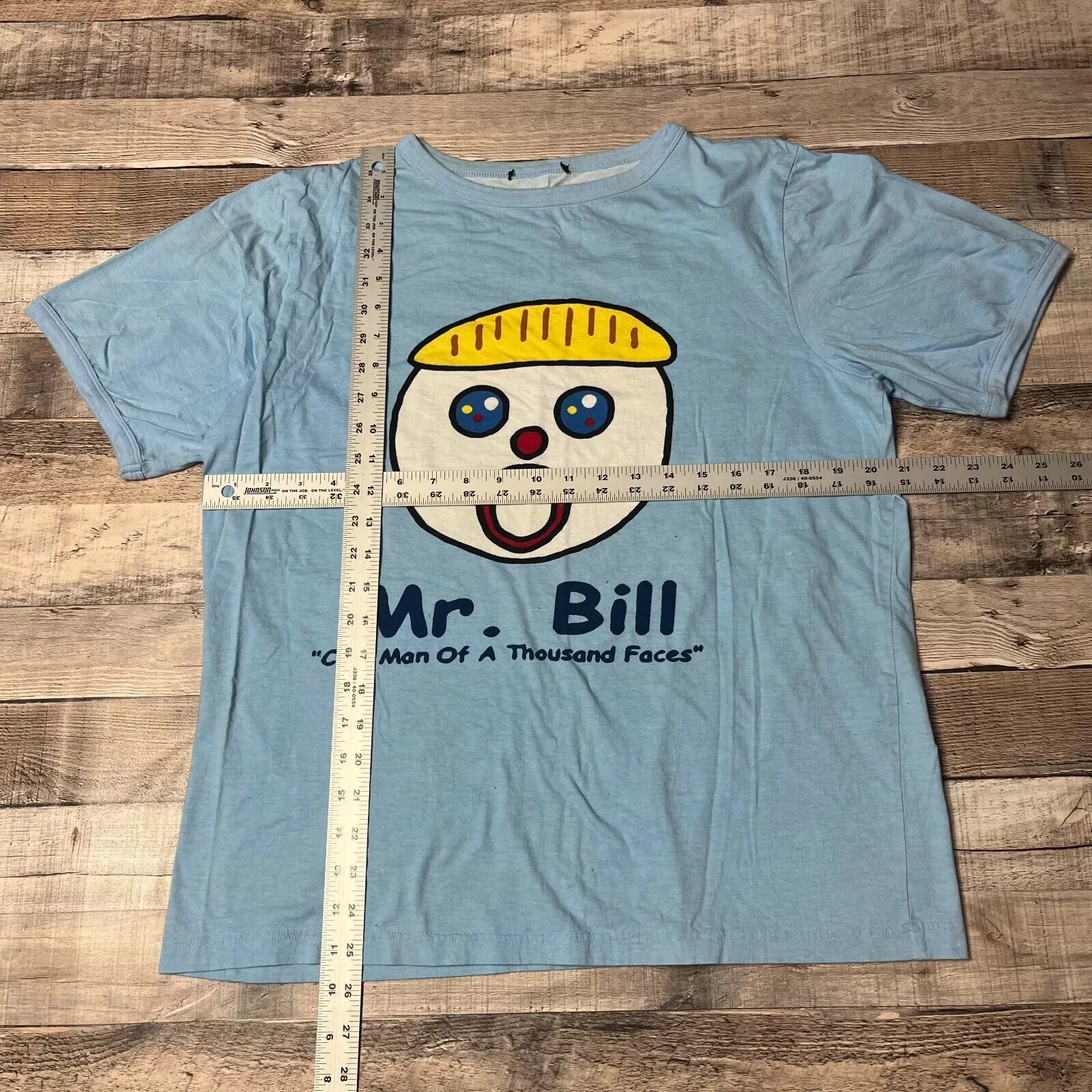 Mr Bill Shirt Adult Large Blue Oh No Saturday Night Live Oh Nooo Comedy Clay TV
