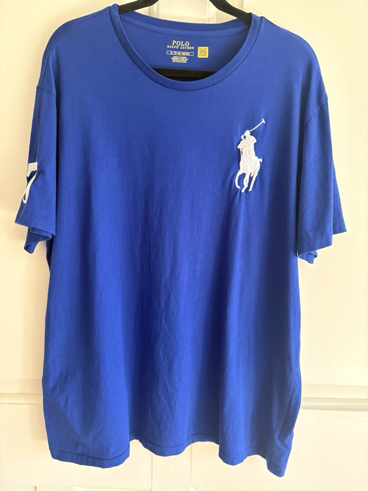 Polo Ralph Lauren Big Pony T-Shirt Blue Embroidered Crewneck Tee Size XL
