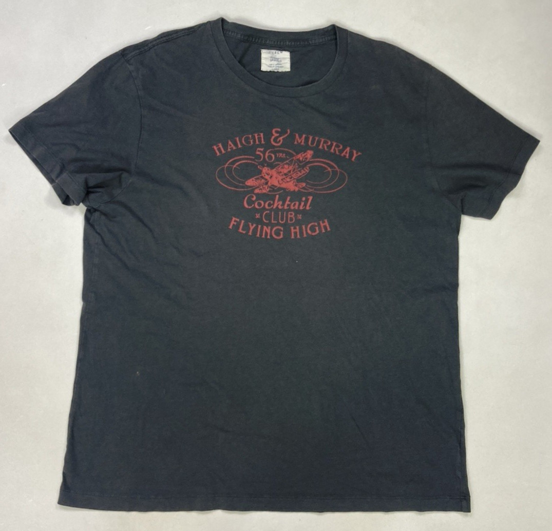 J Crew Vintage Graphic Haigh Murray Cocktail Club Flying High T-shirt Men Large