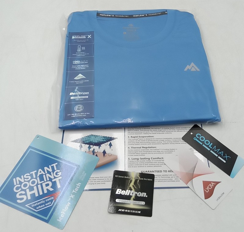 Instant Cooling Quick Dry Workout T-Shirt Men Undershirt Frost Blue L