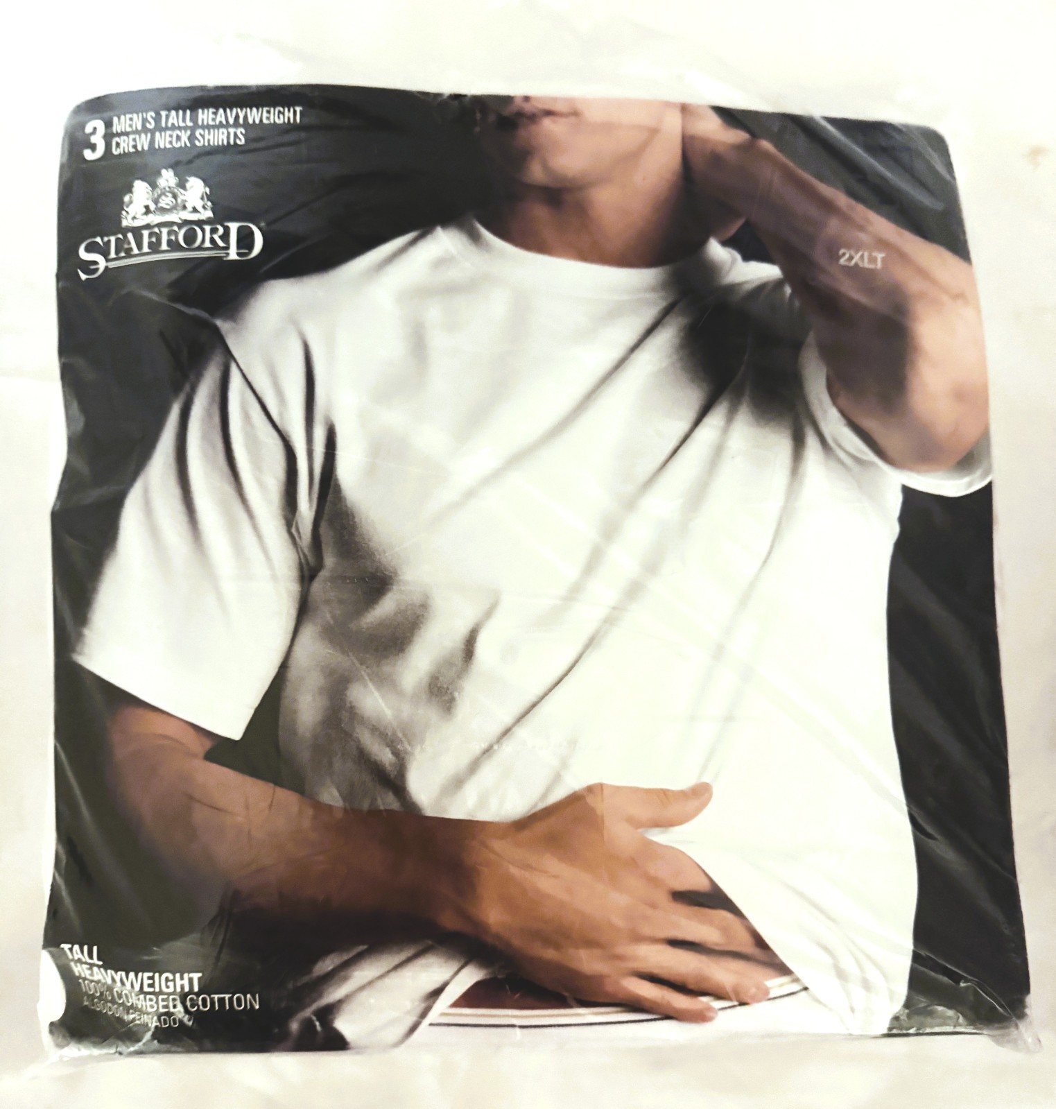 VTG 90s Stafford Heavyweight T-Shirt 3 Pack White XXLT Crew Neck JC Penney NOS