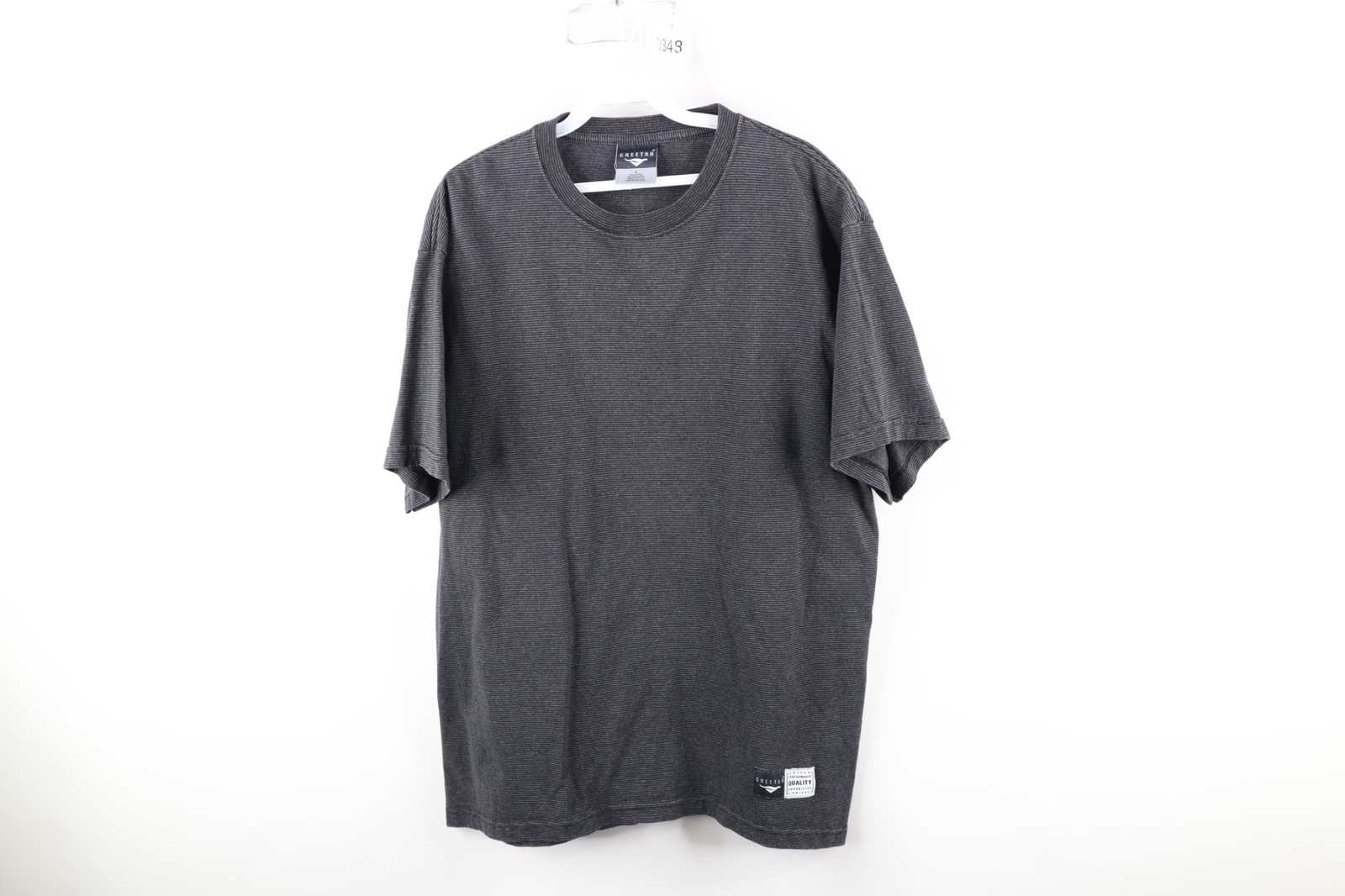 Vintage 90s Streetwear Mens Large Faded Blank Striped Short Sleeve T-Shirt USA