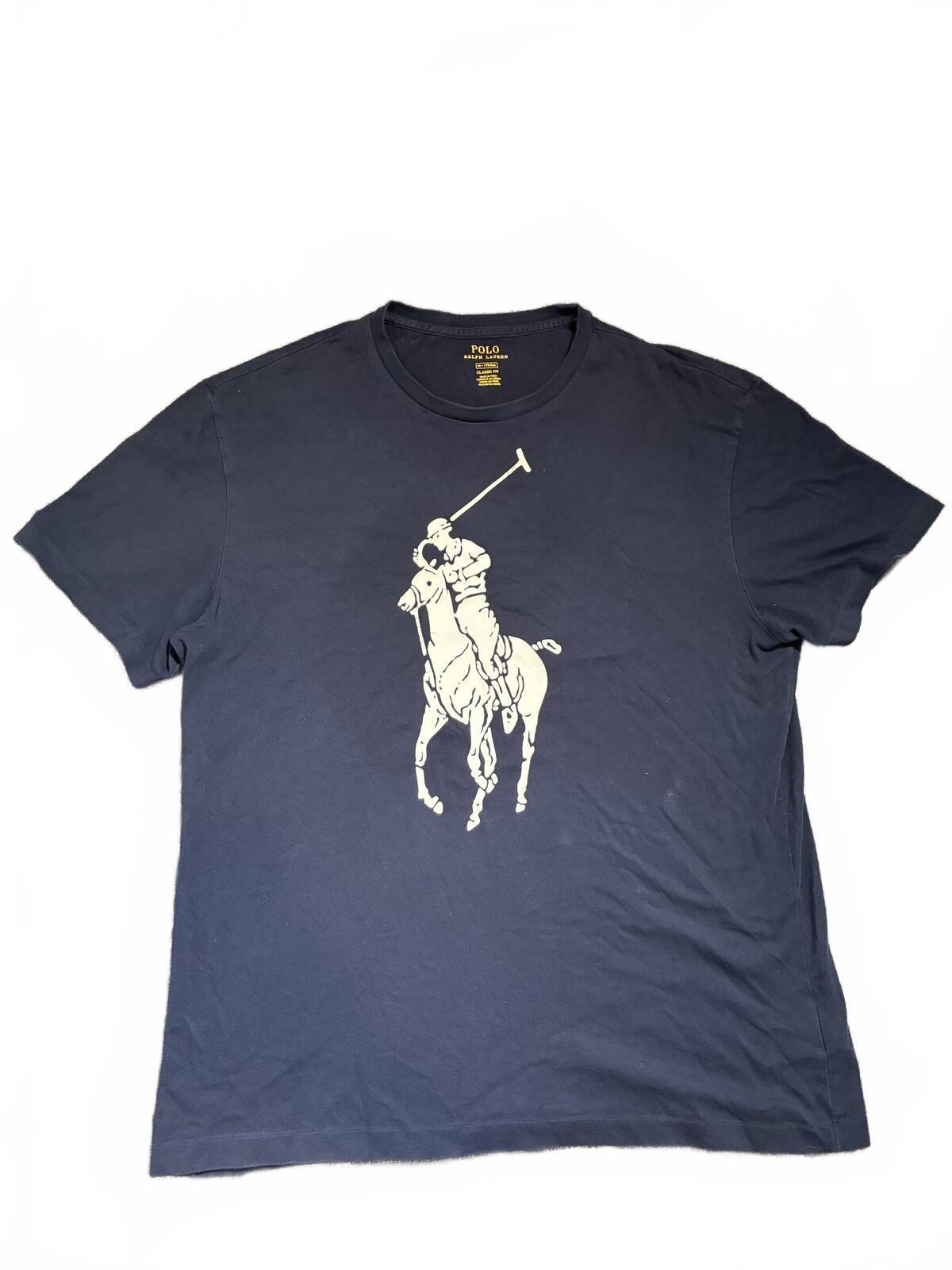 Men Polo Ralph Lauren Big Pony Short Sleeves Athletic Gym Classic Tee T Shirt M