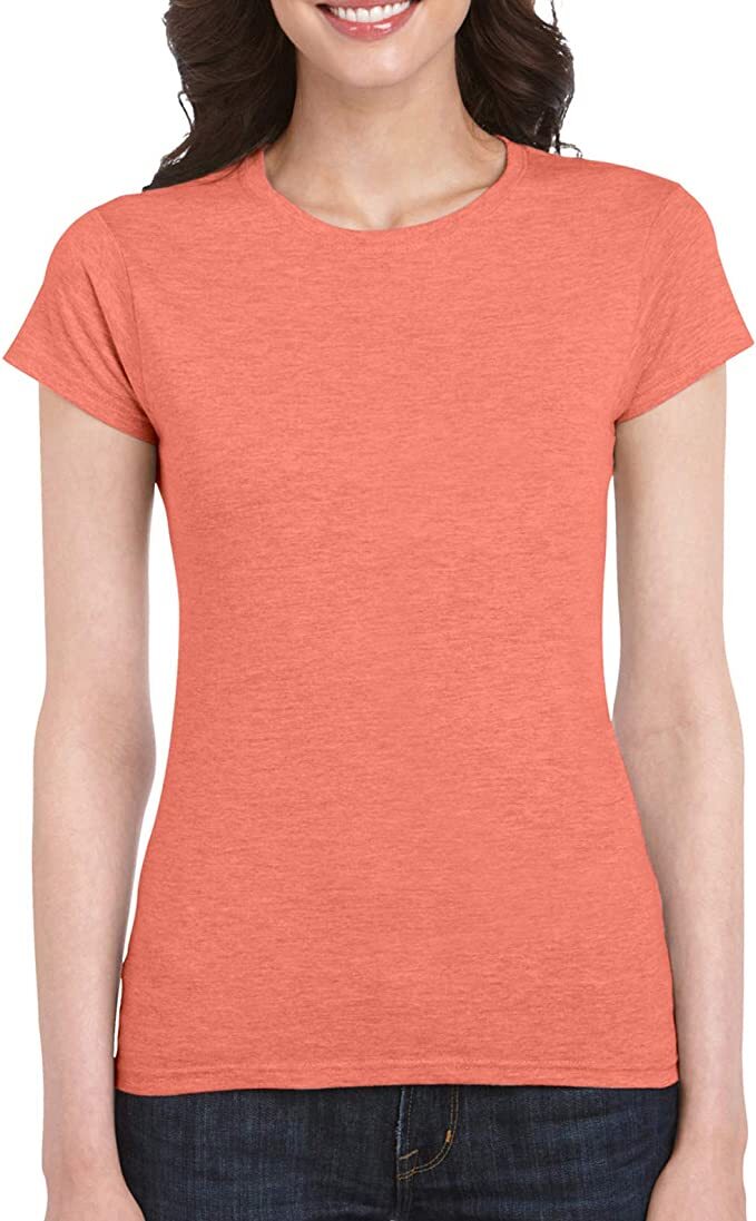 Gildan 64000L Ladies Softstyle T Shirt Heather Orange 2XL