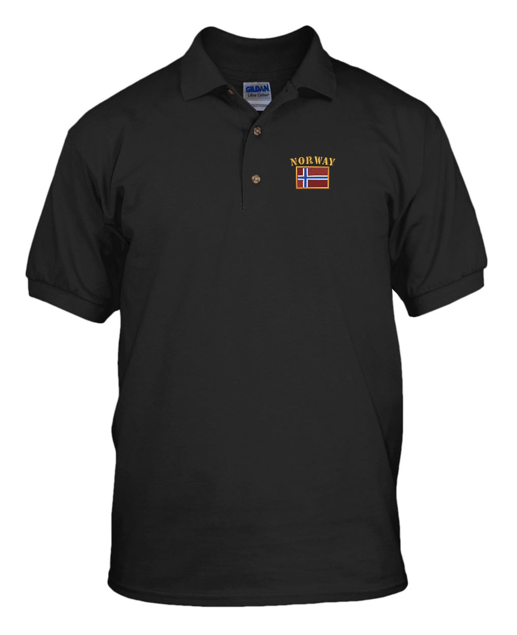 NORWAY FLAG Embroidery Embroidered Golf Polo Shirt