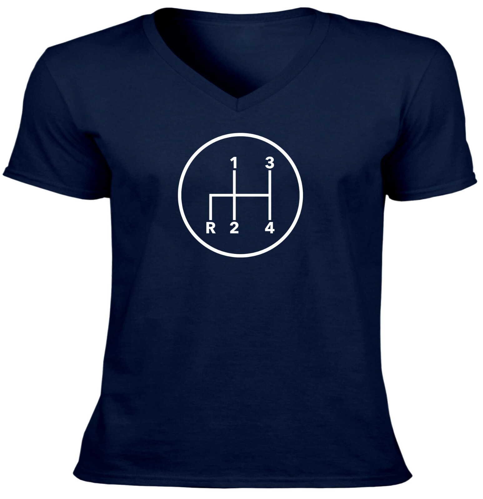 Manual Transmission Shift Pattern 4 Speed Stick Mens V-neck T-Shirt Gearshift