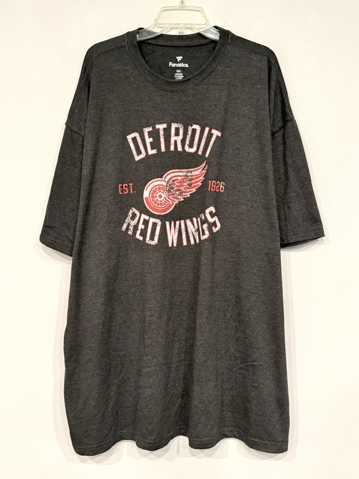 Fanatics Detroit Red Wings Men’s Tee Size 5XL Ice Hockey Team Cotton / Polyester