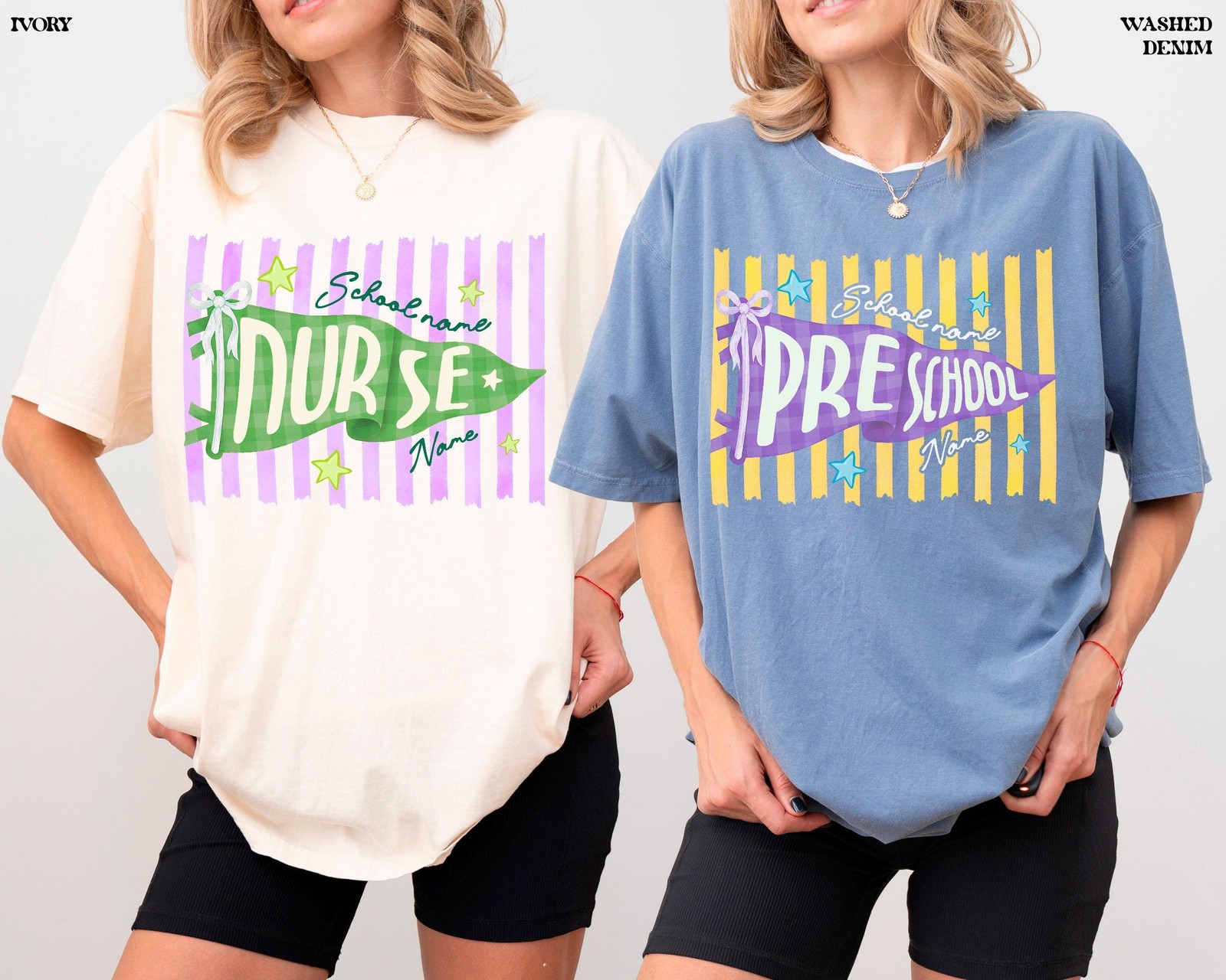 Custom Grade Level Teacher Shirt Personalized Classroom Team Back School Tee