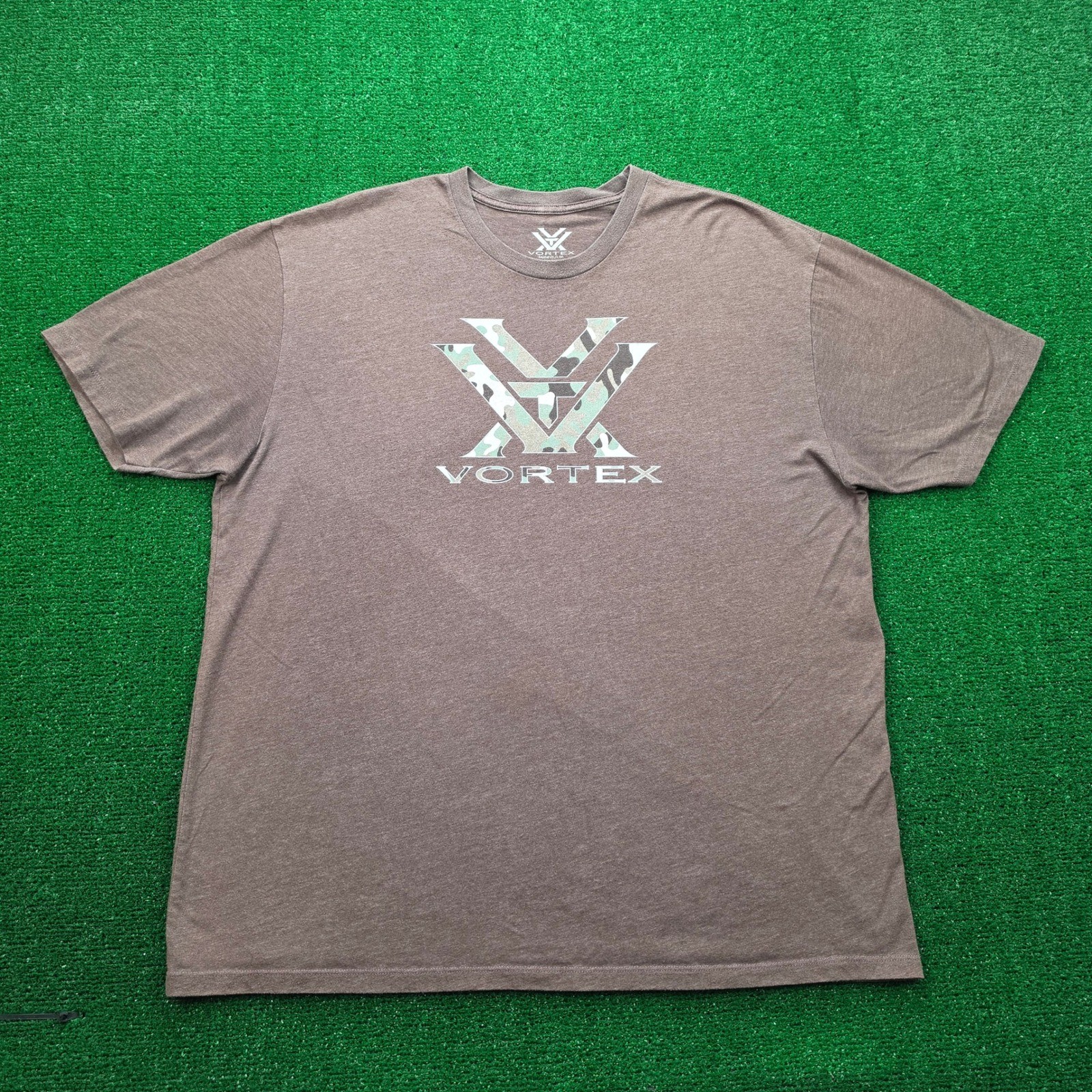 Vortex Optics Camo Logo Graphic Tshirt Mens 2XL Brown Short Sleeve Outdoors