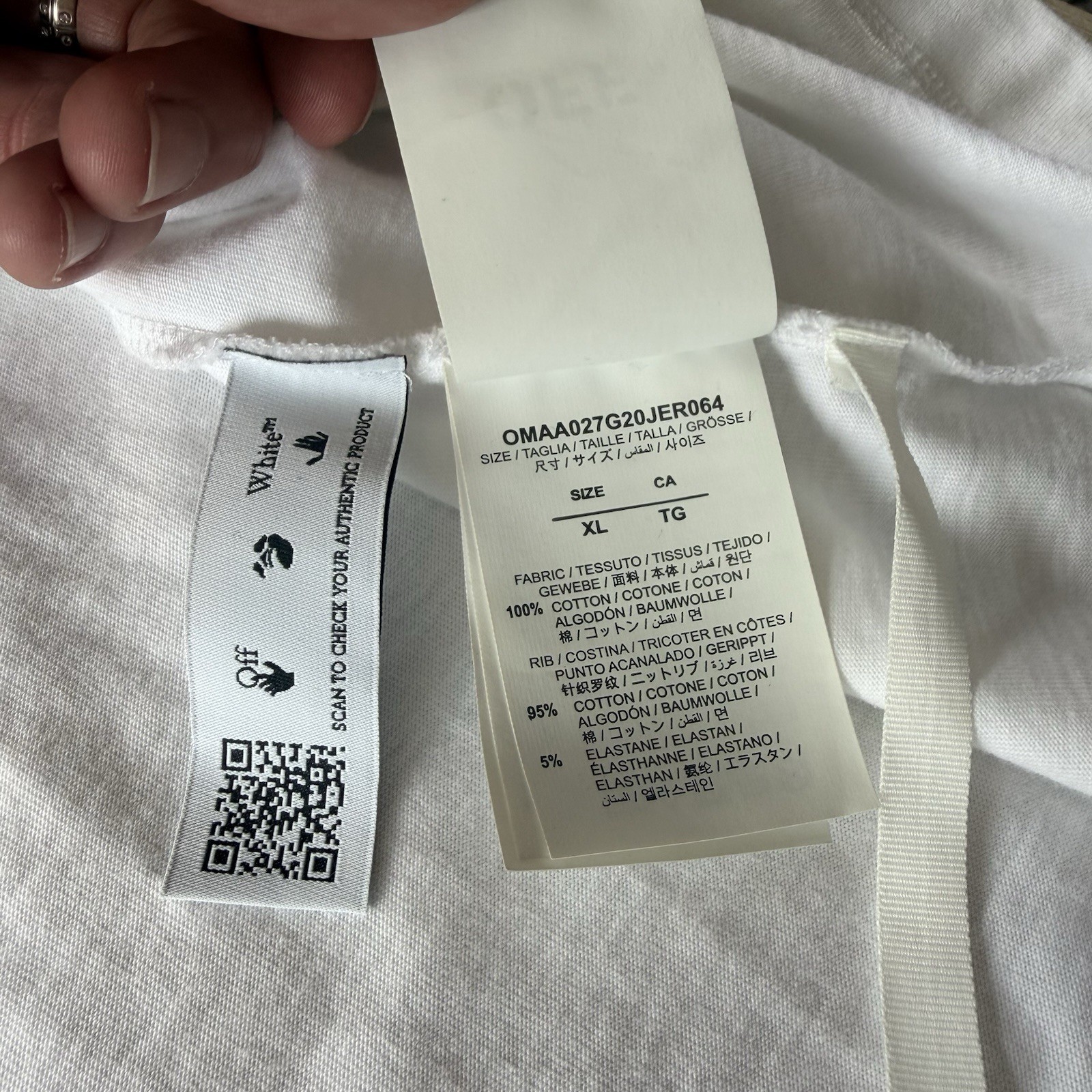 Off-White Main Label Arrows Graphic T-Shirt White Yellow Black Men’s XL Cotton