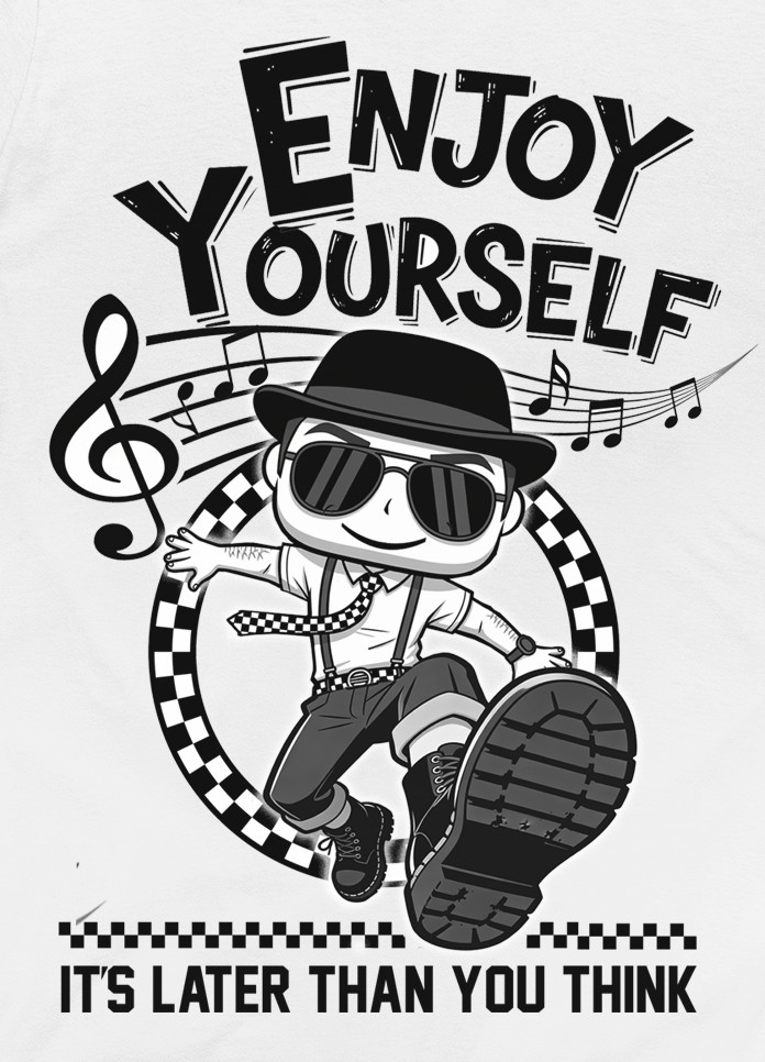 Enjoy Yourself 2-Tone SKA punk skateboard Rude boy 80’s vinyl Tee Unisex t-shirt