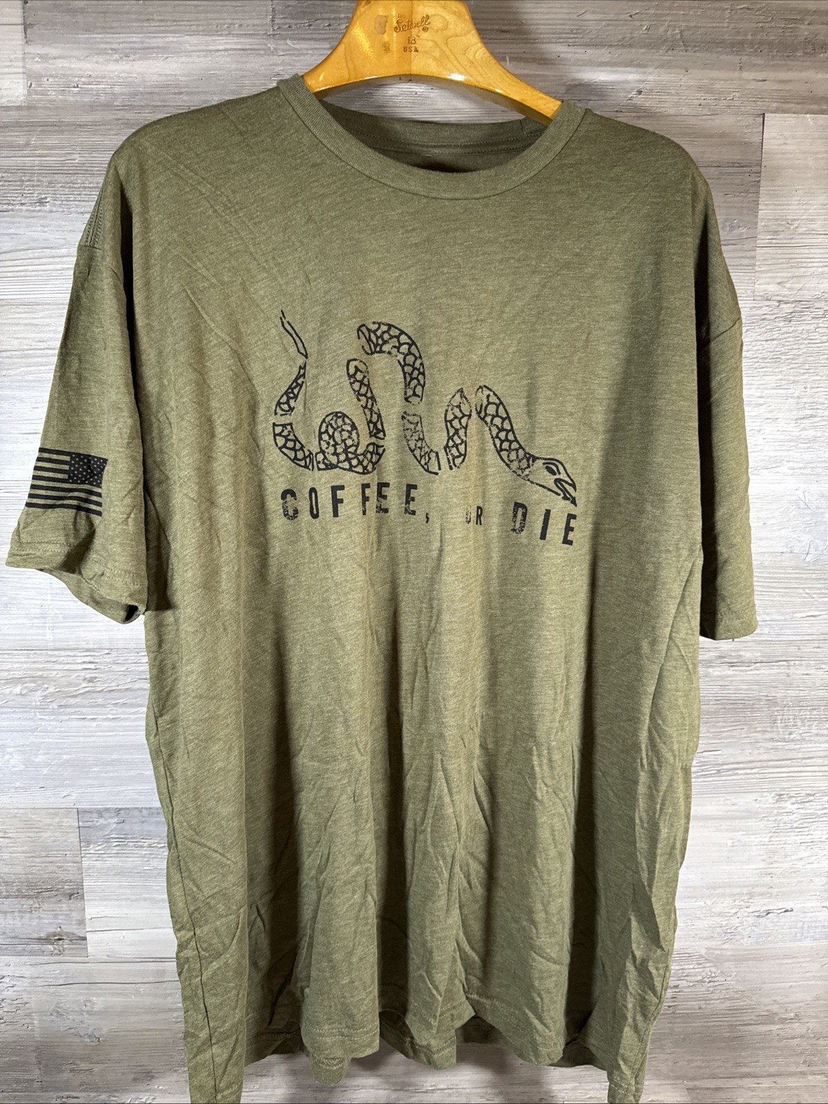Black Rifle Coffee Or Die T Shirt Military Green Mens Size XXXL New America