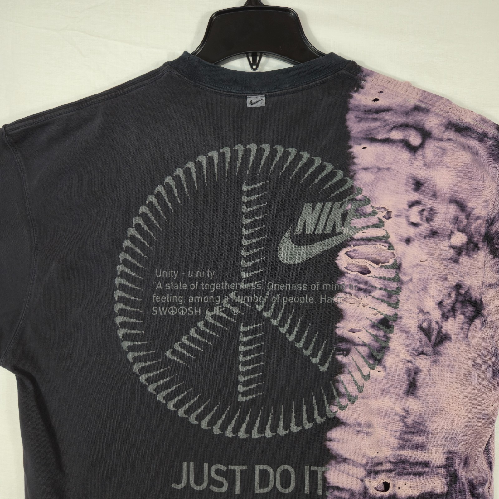 Nike MAX90 Just Do It T Shirt Mens Medium Black Colorblock Graphic Print Cotton