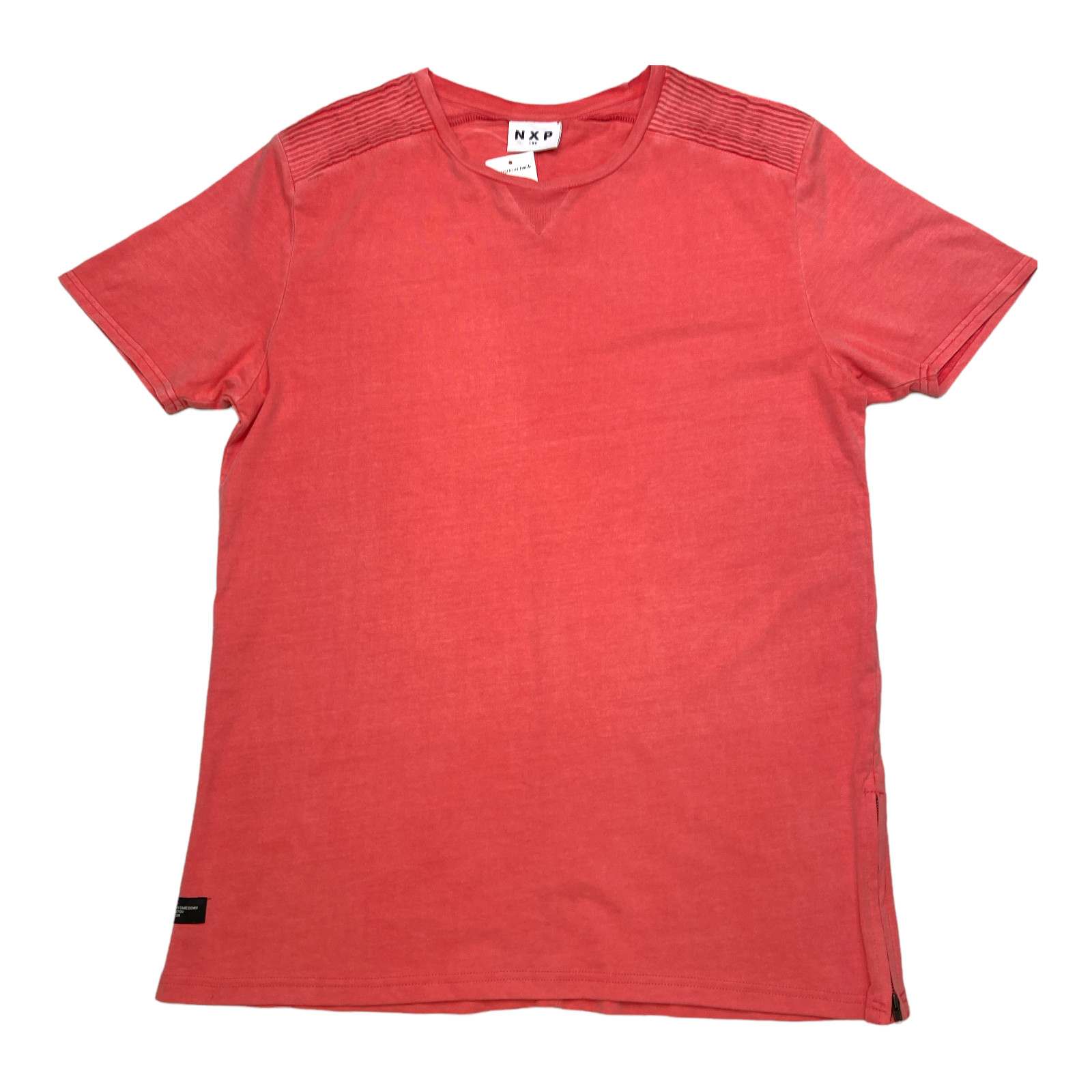 NXP Men’s Orange Silhouette Pleated Short Sleeve T-Shirt Size Large NWT