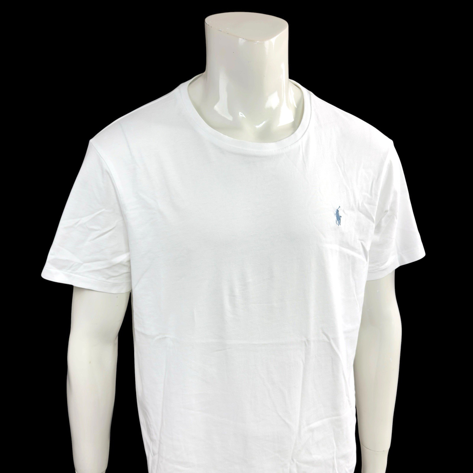 Polo Ralph Lauren Men’s White T-Shirt Custom Slim Fit Pony Logo Size XL
