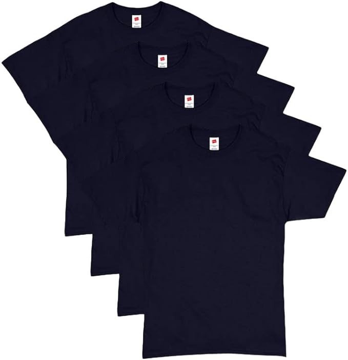Hanes Men Crew neck T-Shirt 4-Pack ComfortSoft 100% Cotton Heavyweight Tee Plain