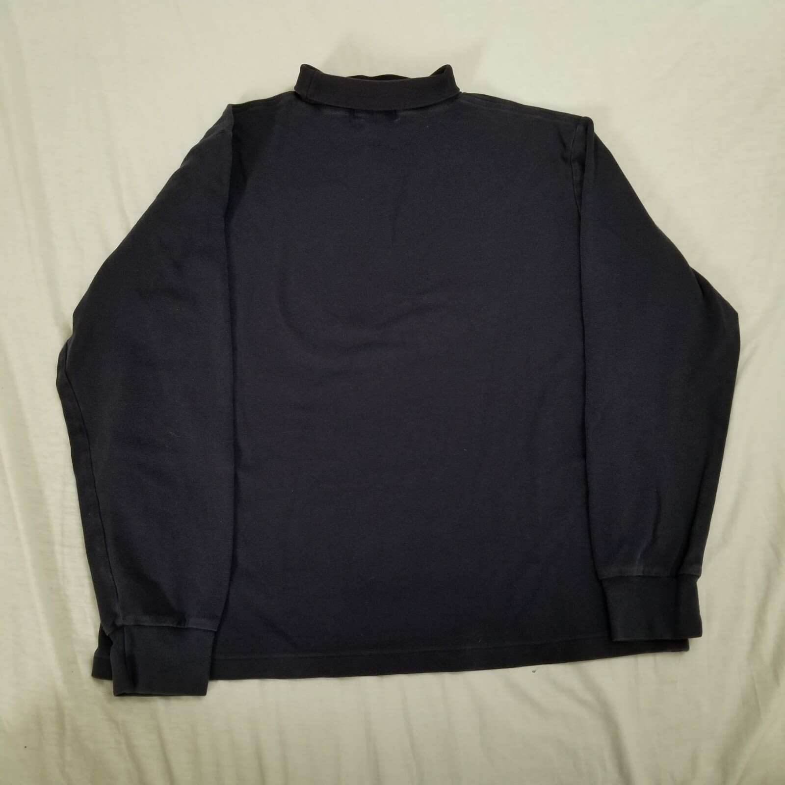 Vintage 90s Polo Ralph Lauren Turtleneck T Shirt Navy Blue Red Pony Logo Large