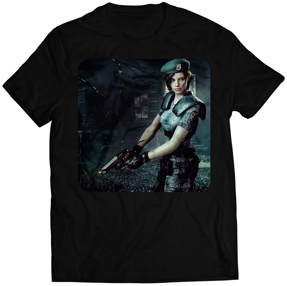 Jill Valentine With Residence Evil Remake Premium Unisex T-shirt