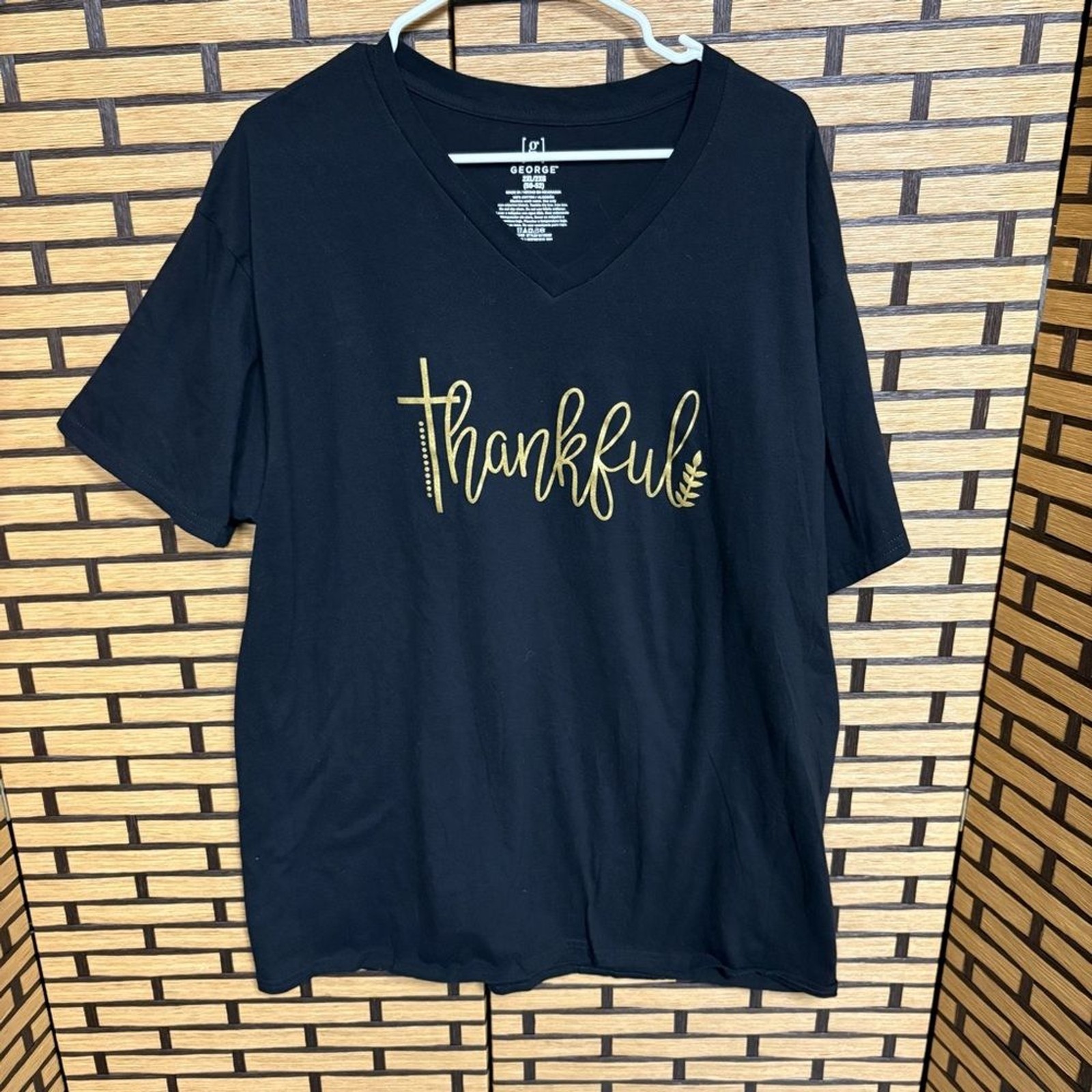 George Black Thankful Longer Length V Neck Size 2X