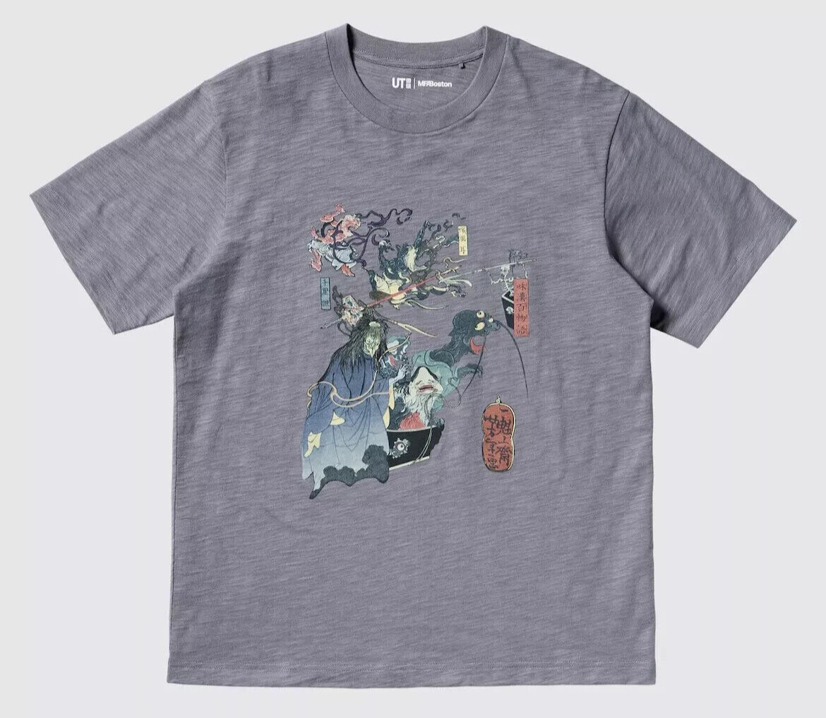 UNIQLO Ukiyo-E Dark Fantasy Museum of Fine Arts Boston Men’s Graphic Tee Gray M