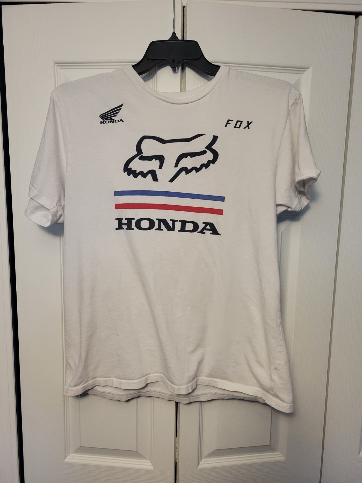 Y2K Fox Racing Honda HRC White Motocross Tee Size L