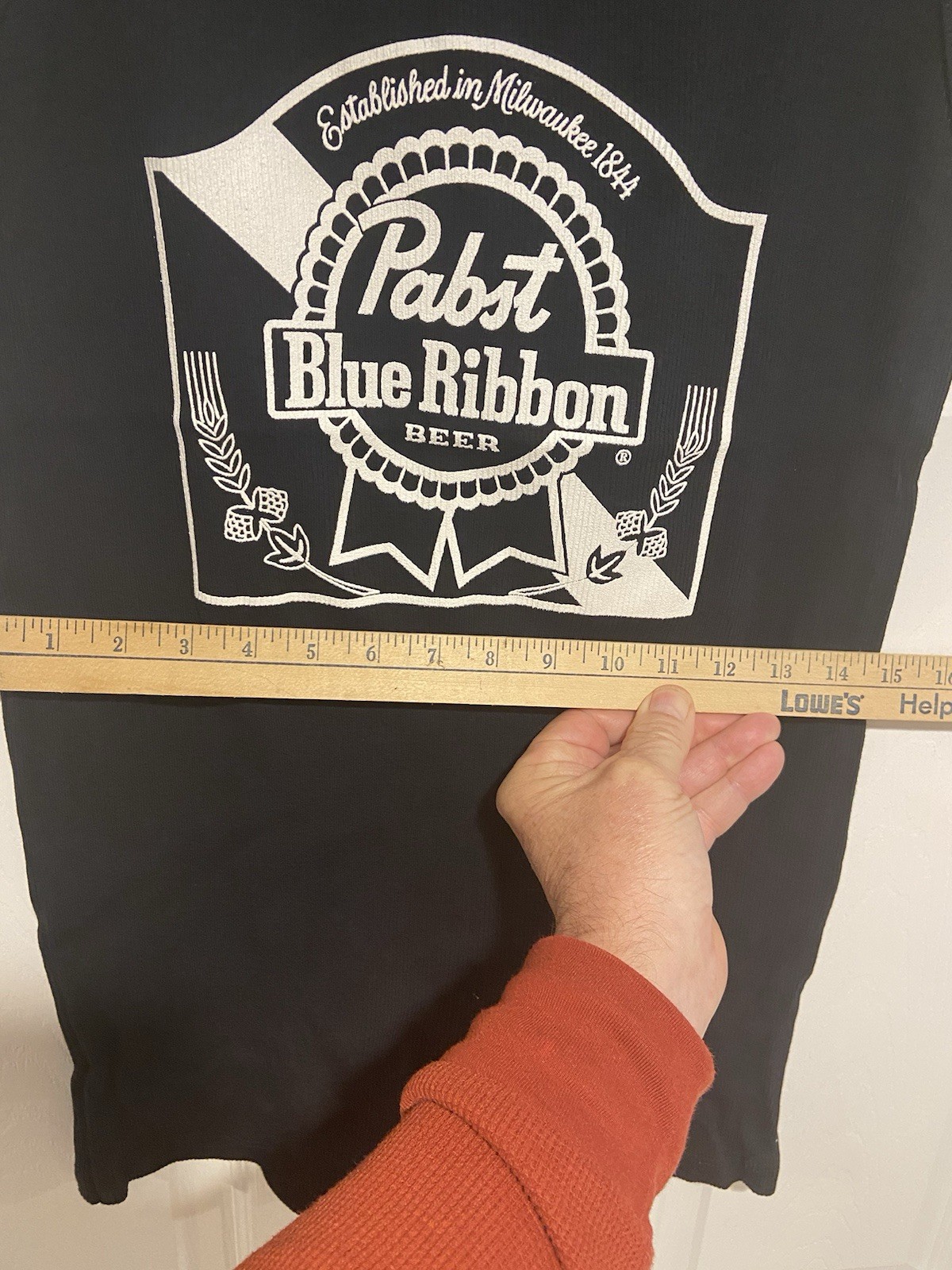 Vintage NWOT Pabst Blue Ribbon Beer Black Tank Beater Top Large Ribbed Cotton