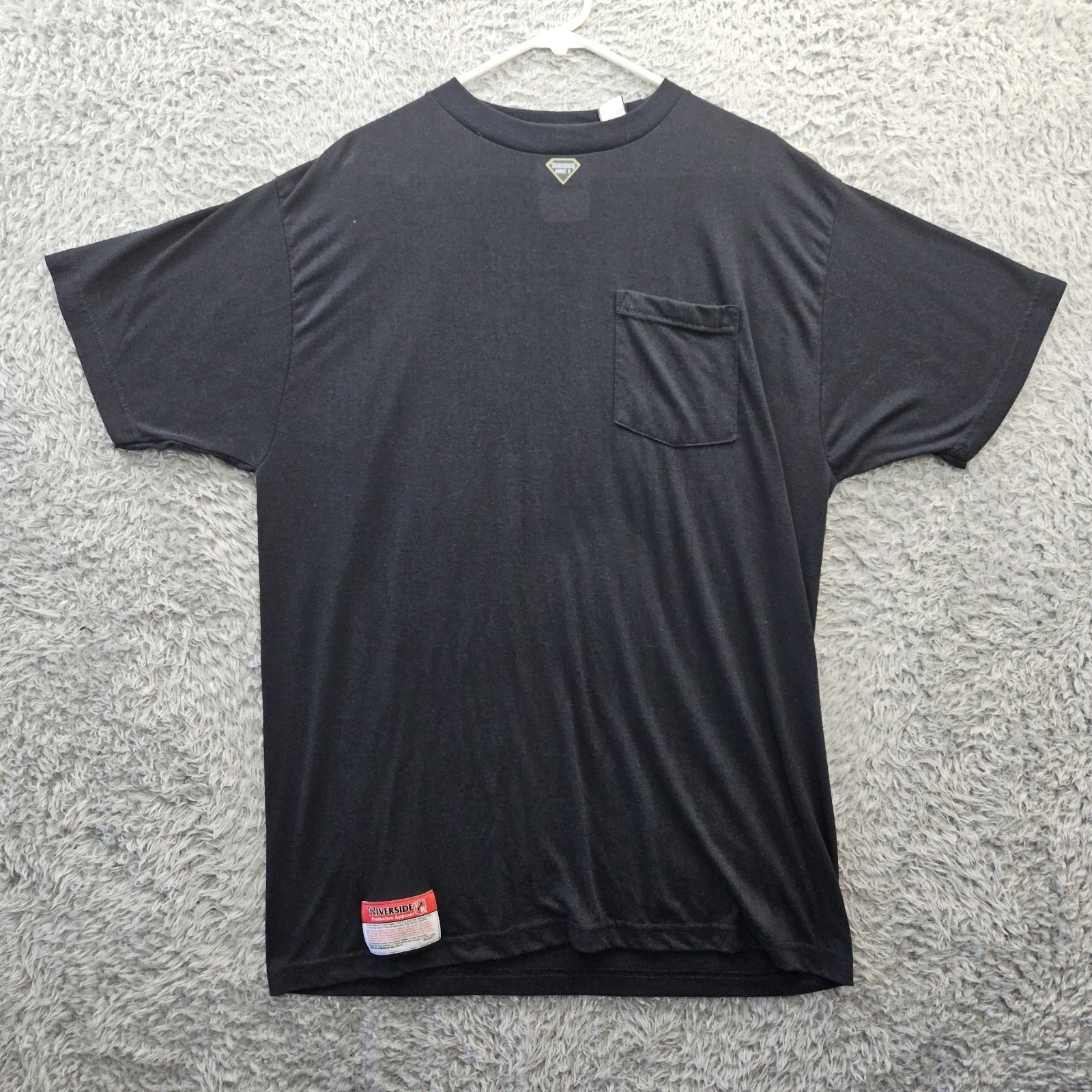 RIVERSIDE FR Work Shirt Tee XL Pocket Black Flame Resist Workwear