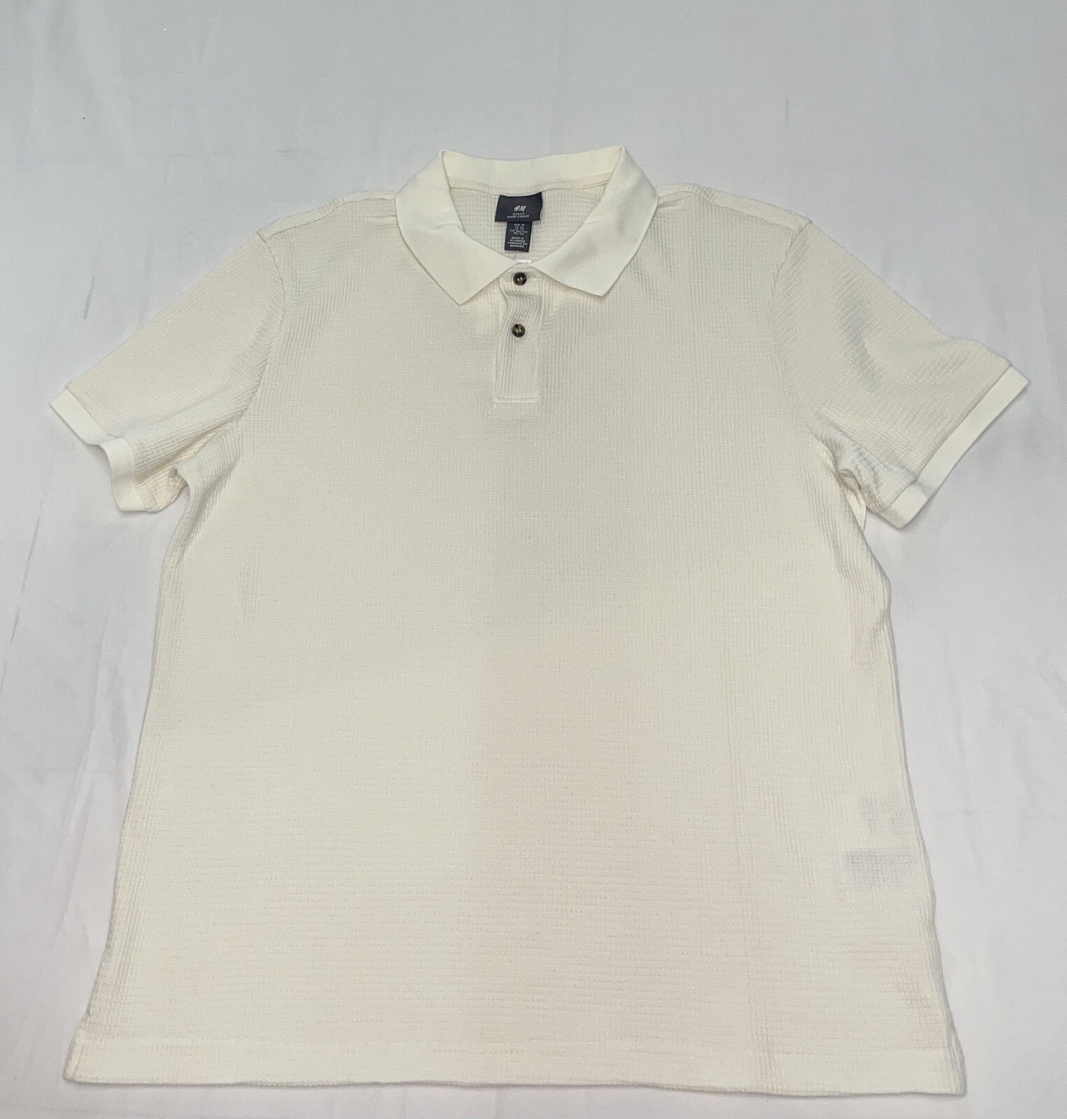 H&M Slim Fit Fine-knit Polo Shirt Size X-LARGE