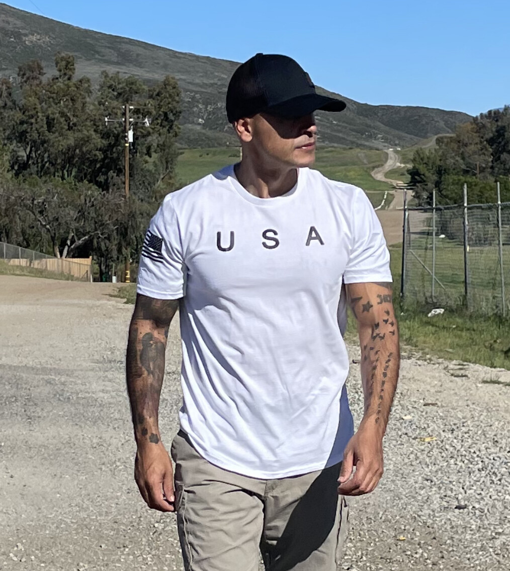 USA Flag Men T Shirt American Tee Patriotic Gym 100% Cotton S – XXL