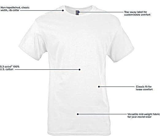 Gildan (3-pack) White Solid Ultra/Heavy Cotton Short Sleeve Blank T-Shirt S-XXL
