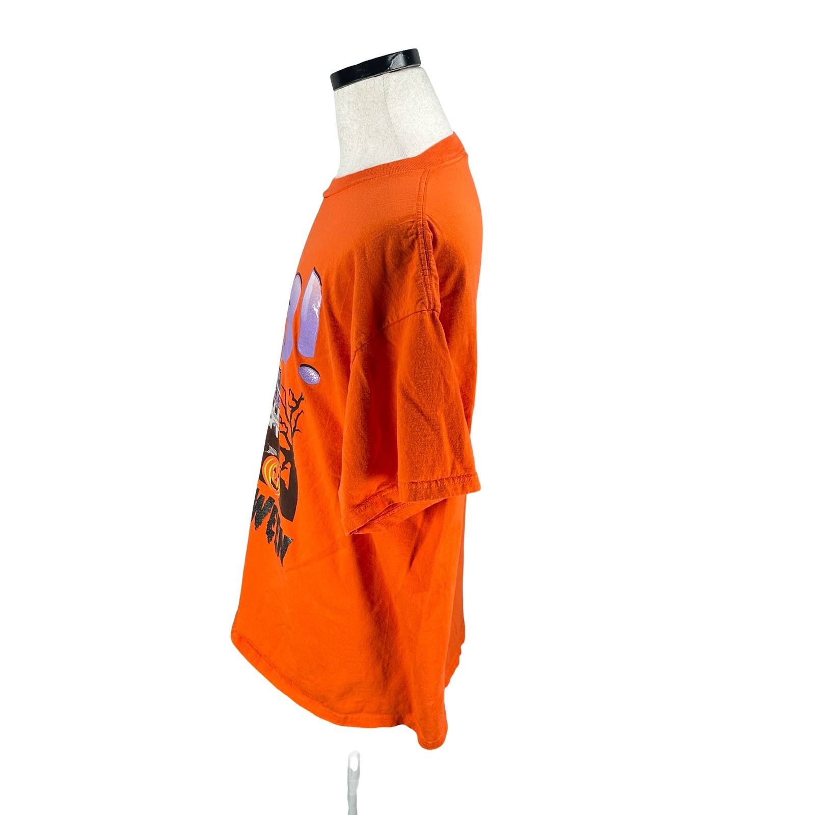 Vintage Basic Editions Halloween Ghost Haunted House Orange T-Shirt Mens XL