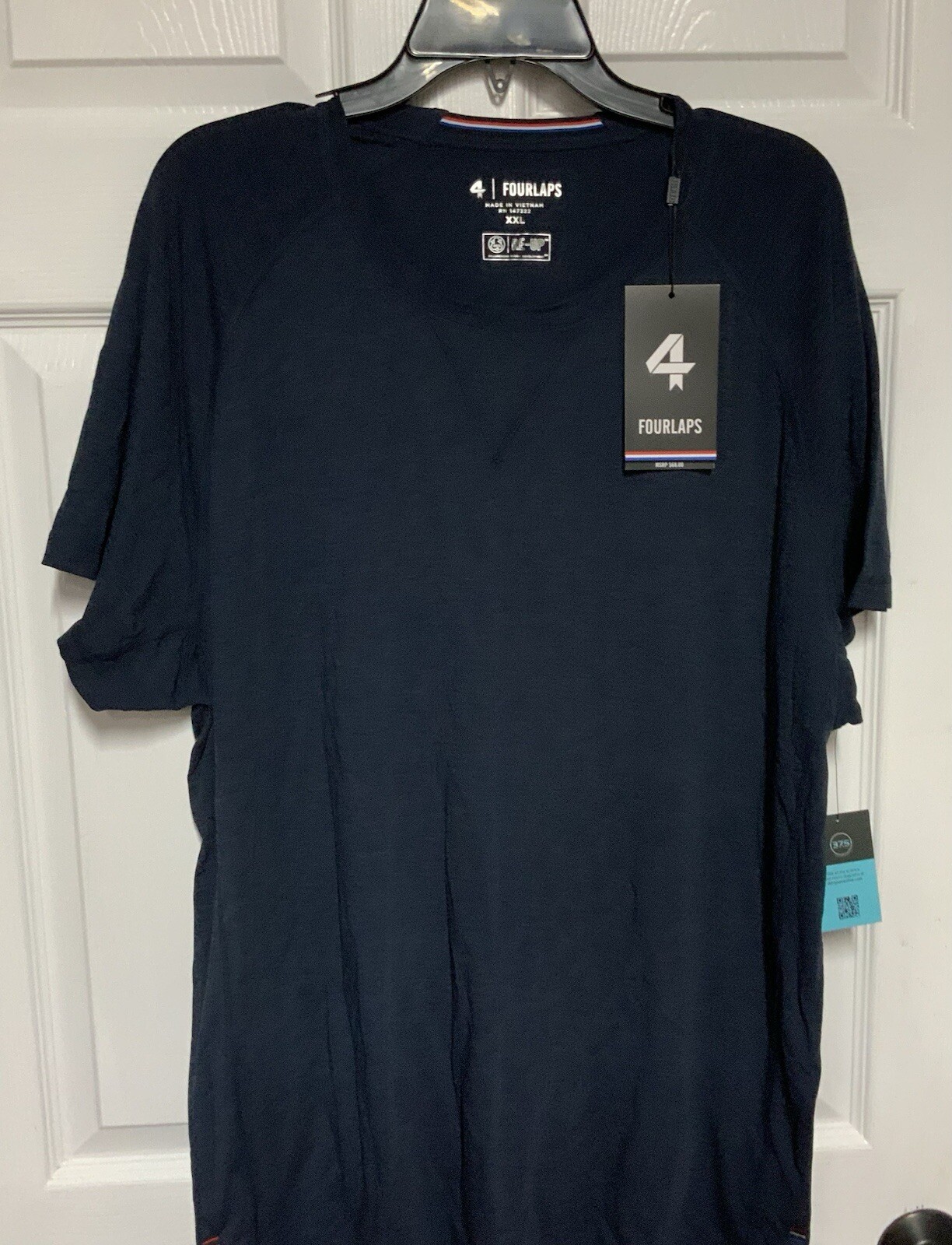 Four Laps Level Tech T Shirt Short Sleeve Navy Blue Size XXL New