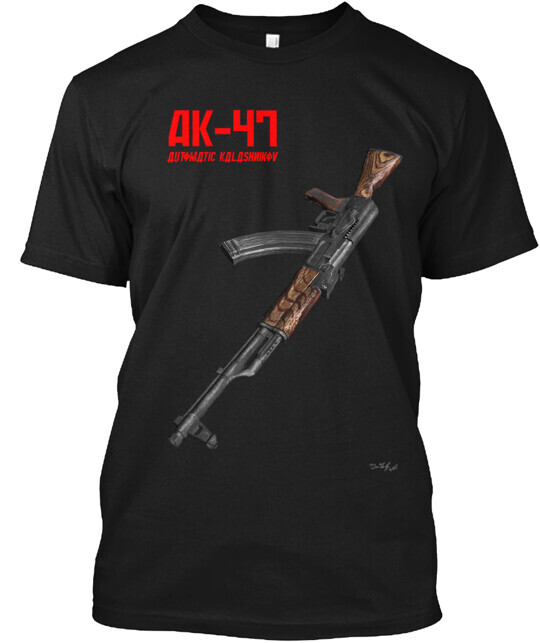 AK 47 Automatic Kalashnikov Tee T-Shirt Made in the USA Size S to 5XL