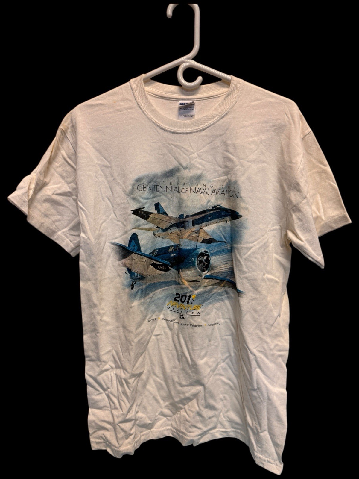 2011 AirVenture Oshkosh T-Shirt Centennial Of Naval Aviation Planes Medium