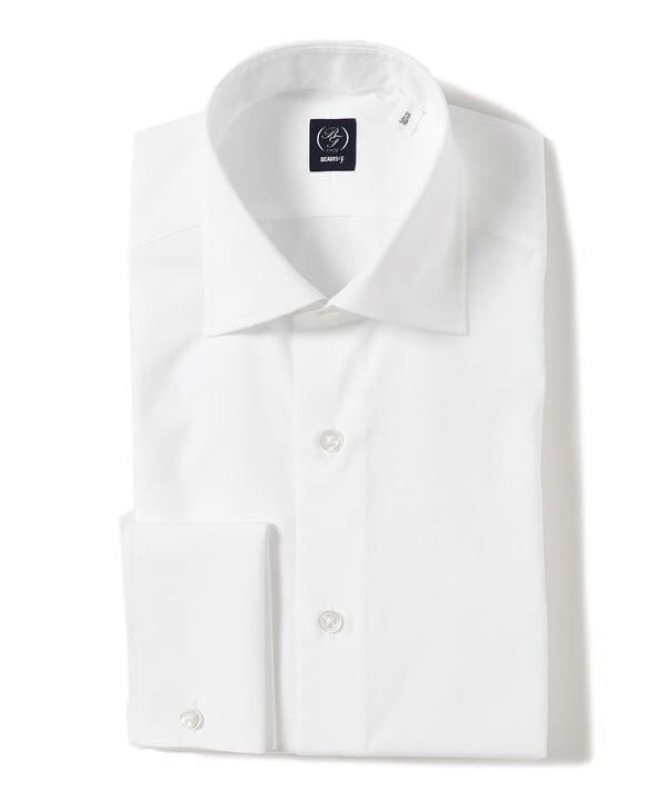 (ASK availability First) BEAMS Broadcloth Double Cuff Wide Collar Shirt New